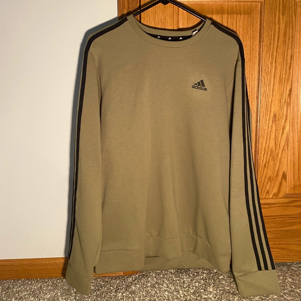 Mens army green adidas sweatshirt